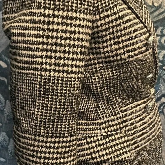 BALMAIN WOOL HOUNDSOOTH PLAID GREY BLACK BLAZER 42 (10 US) - Picture 4 of 7